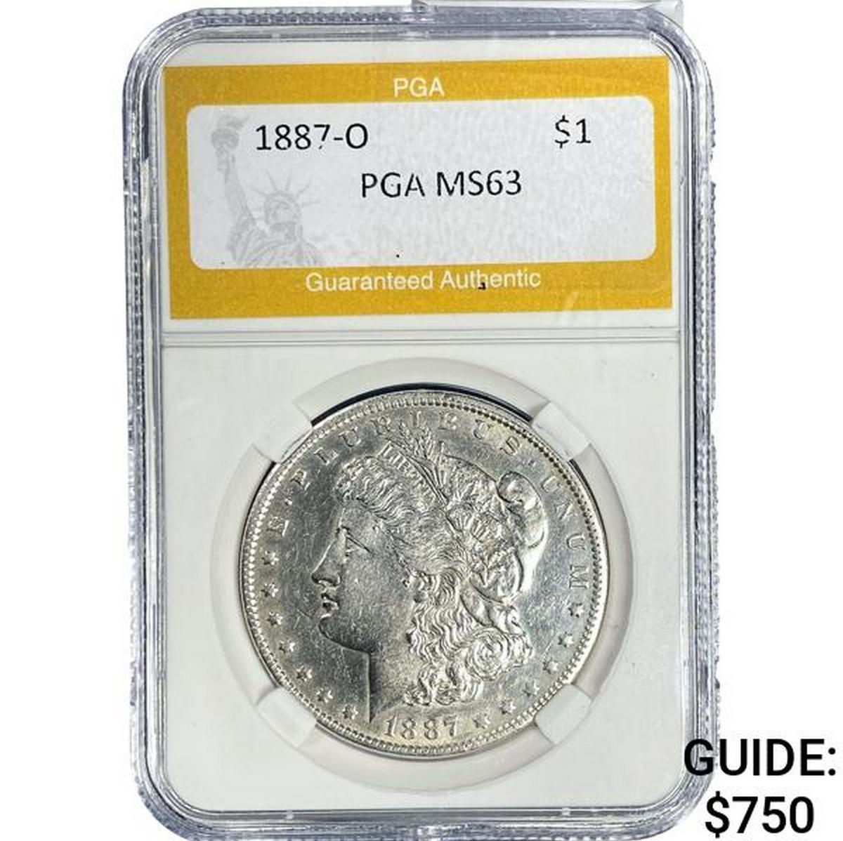 1887-O Morgan Dollar PGA MS63 SILVER