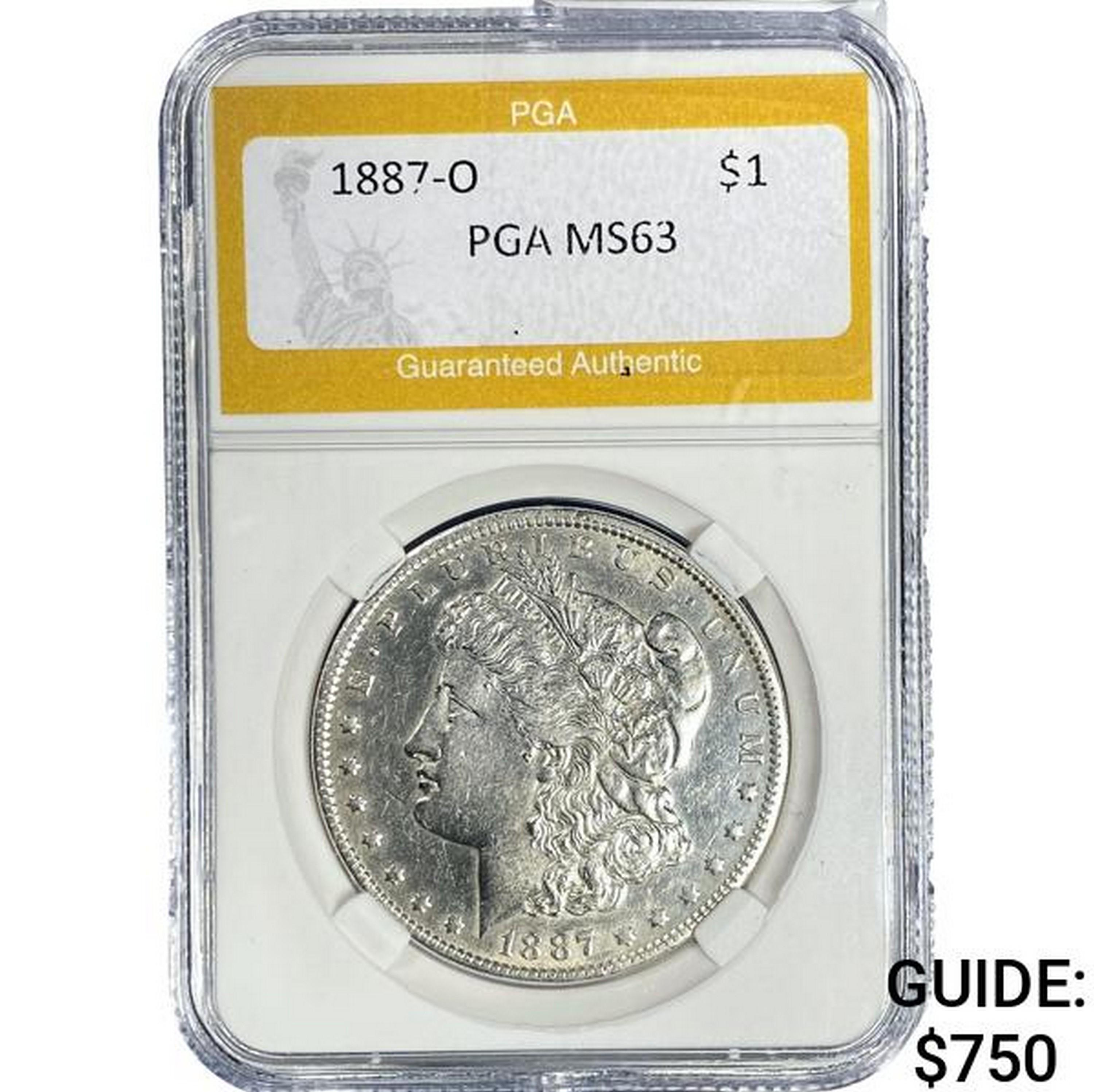 1887-O Morgan Dollar PGA MS63 SILVER