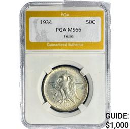 1934 Texas Half Dollar PGA MS66