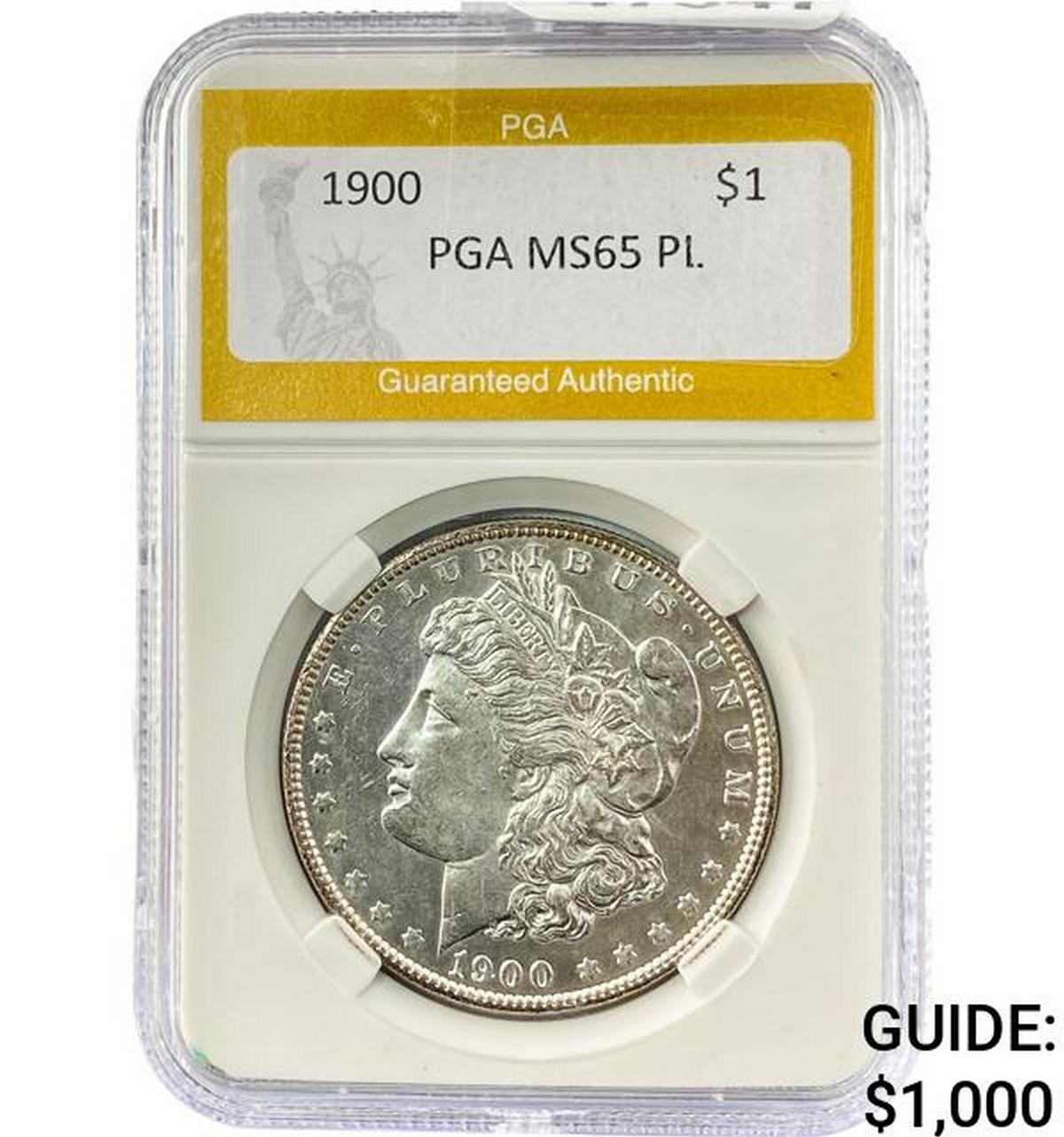 1900 Morgan Silver Dollar PGA MS65 PL