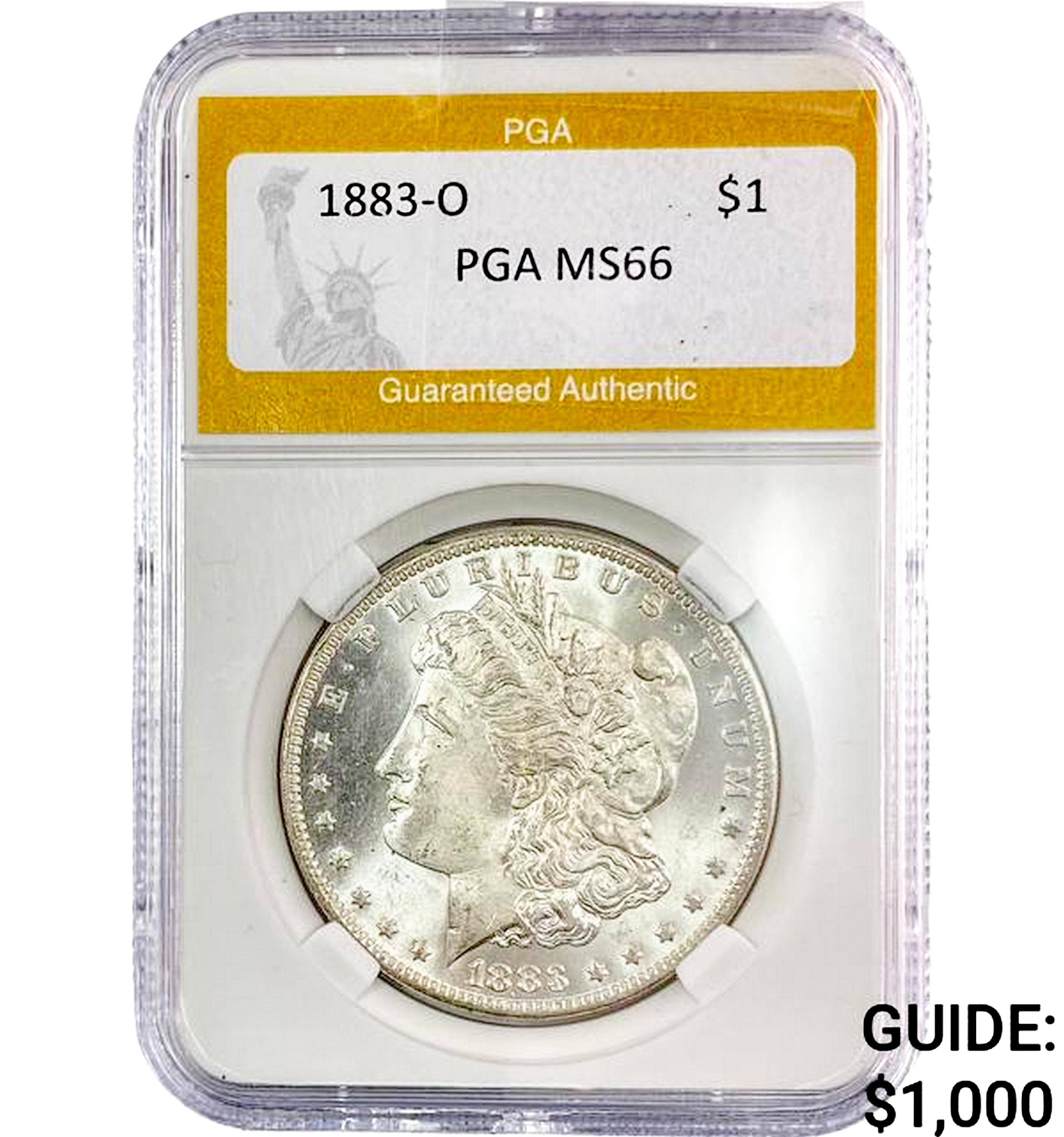 1883-O Morgan Silver Dollar PGA MS66