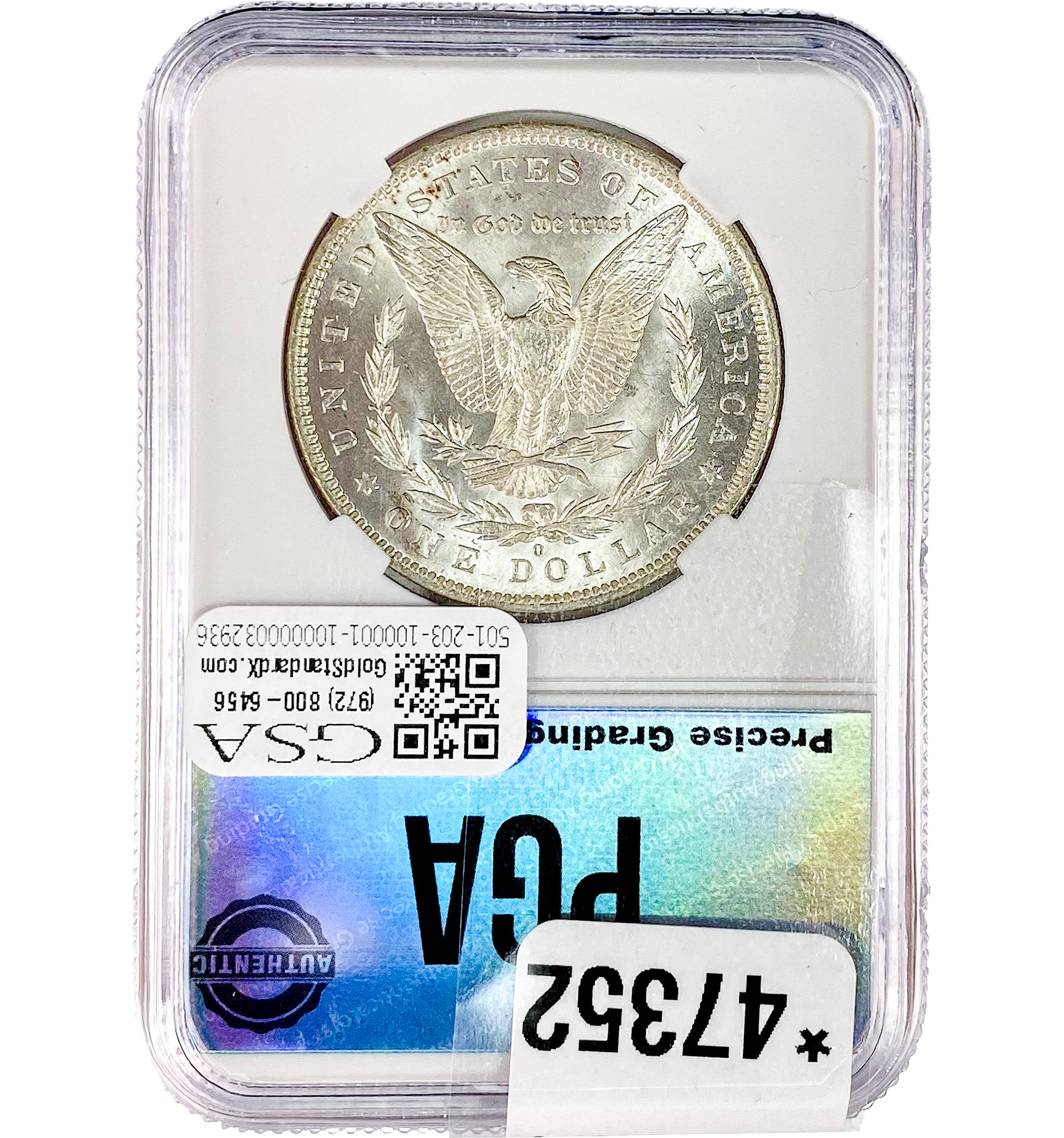1883-O Morgan Silver Dollar PGA MS66