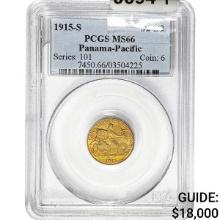 1915-S Pan-Pac $2.50 Gold Quarter Eagle PCGS MS66