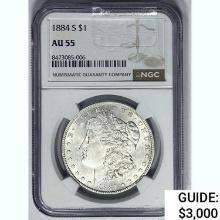 1884 Morgan Silver Dollar NGC AU55