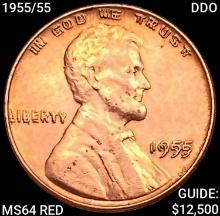 1955/55 DDO Wheat Cent CHOICE BU RD
