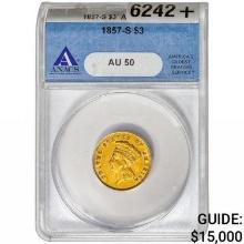 1857-S $3 Gold Piece ANACS AU50