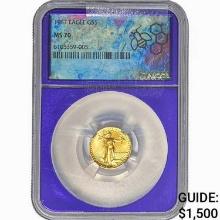 1987 1/10oz $5 Gold Eagle NGC MS70