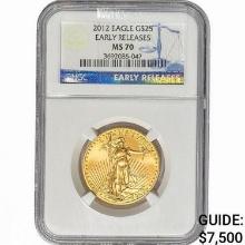 2012 1/2oz $25 Gold Eagle NGC MS70