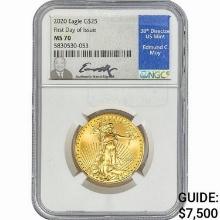 2020 1/2oz $25 Gold Eagle NGC MS70