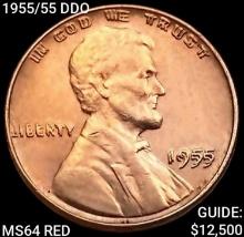 1955/55 DDO Wheat Cent CHOICE BU RD