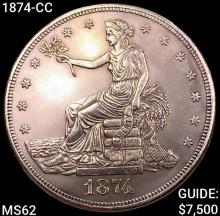 1874-CC Silver Trade Dollar UNCIRCULATED