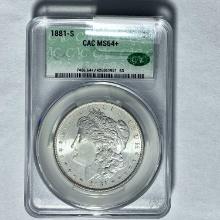 1881-S Morgan Silver Dollar CAC MS64+