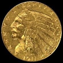 1911 Indian Head Gold Half Eagle $5 CLOSELY UNCIRCULATED