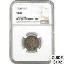 1926-S Buffalo Nickel NGC VG8