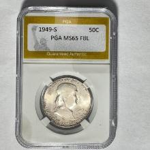 1949-S Franklin Half Dollar PGA MS65 FBL