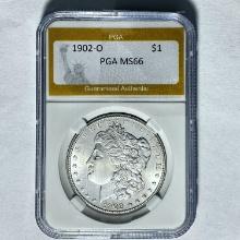1902-O Morgan Silver Dollar PGA MS66