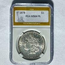 1878 Morgan Silver Dollar PGA MS64 PL