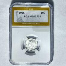 1916 Mercury Dime PGA MS66 FSB