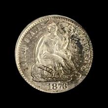 1873 Seated Liberty Half Dime CHOICE AU