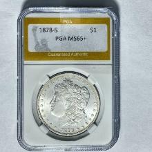 1878-S Morgan Silver Dollar PGA MS65+