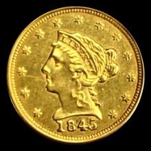 1845 Liberty Head Gold $2.50 Quarter Eagle UNCIRCULATED
