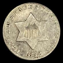 1852 Silver Three-Cent Piece NEARLY UNCIRCULATED