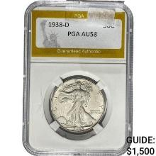 1938-D Walking Liberty Half Dollar PGA A