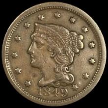 1849 Braided Hair Large Cent CLOSELY UNCIRCULATED