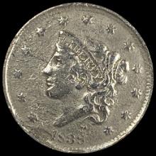 1838 Coronet Head Large Cent NICELY CIRCULATED
