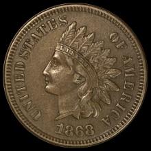 1868 Indian Head Cent CLOSELT UNCIRCULATED