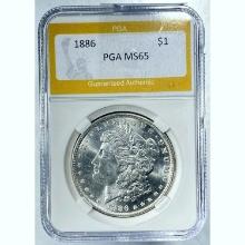1886 Morgan Dollar PGA MS65 SILVER