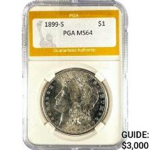 1899-S Morgan Dollar PGA MS64 SILVER