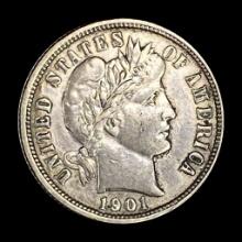 1901-O Barber Dime CLOSELY UNCIRCULATED