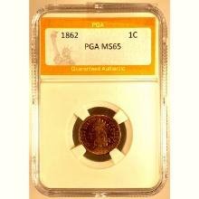 1862 Indian Head Cent PGA MS65