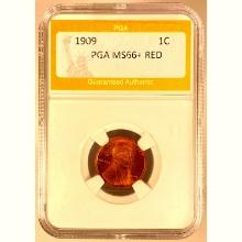 1909 1C Lincoln Wheat PGA MS66+ RED