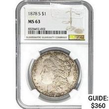 1878-S Morgan Silver Dollar NGC MS63