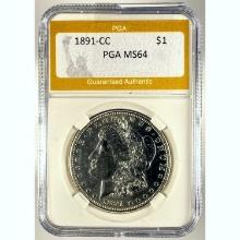 1891-CC Morgan Dollar PGA MS64 SILVER