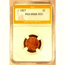 1927 1C Lincoln Wheat PGA MS66 RED