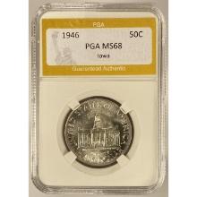 1946 Iowa Centennial Half Dollar PGA MS68