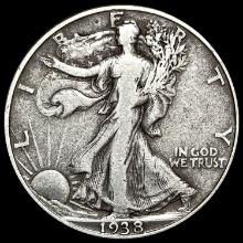 1938-D Silver Half Dollar Walking Liberty LIGHTLY CIRCULATED