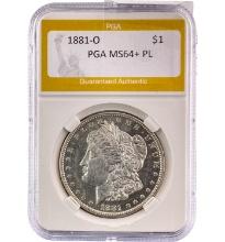 1881-O Silver $1 Morgan Dollar PGA MS64+ PL