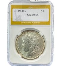1900-S Silver $1 Morgan Dollar PGA MS65