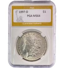1897-O Silver $1 Morgan Dollar PGA MS64