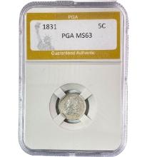 1831 Capped Bust Half Dime PGA MS63