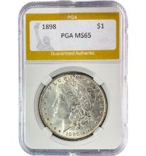 1898 Silver $1 Morgan Dollar PGA MS65