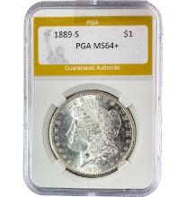 1889-S Silver $1 Morgan Dollar PGA MS64+