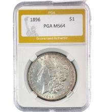 1896 Silver $1 Morgan Dollar PGA MS64