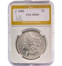 1886 Silver $1 Morgan Dollar PGA MS64