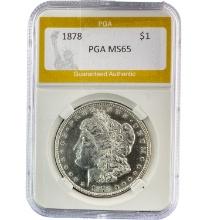 1878 Silver $1 Morgan Dollar PGA MS65