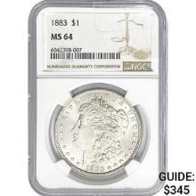 1883 Morgan Silver Dollar NGC MS64